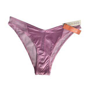 Colsie Satin High Leg Bikini Panties Womens Large Pink New